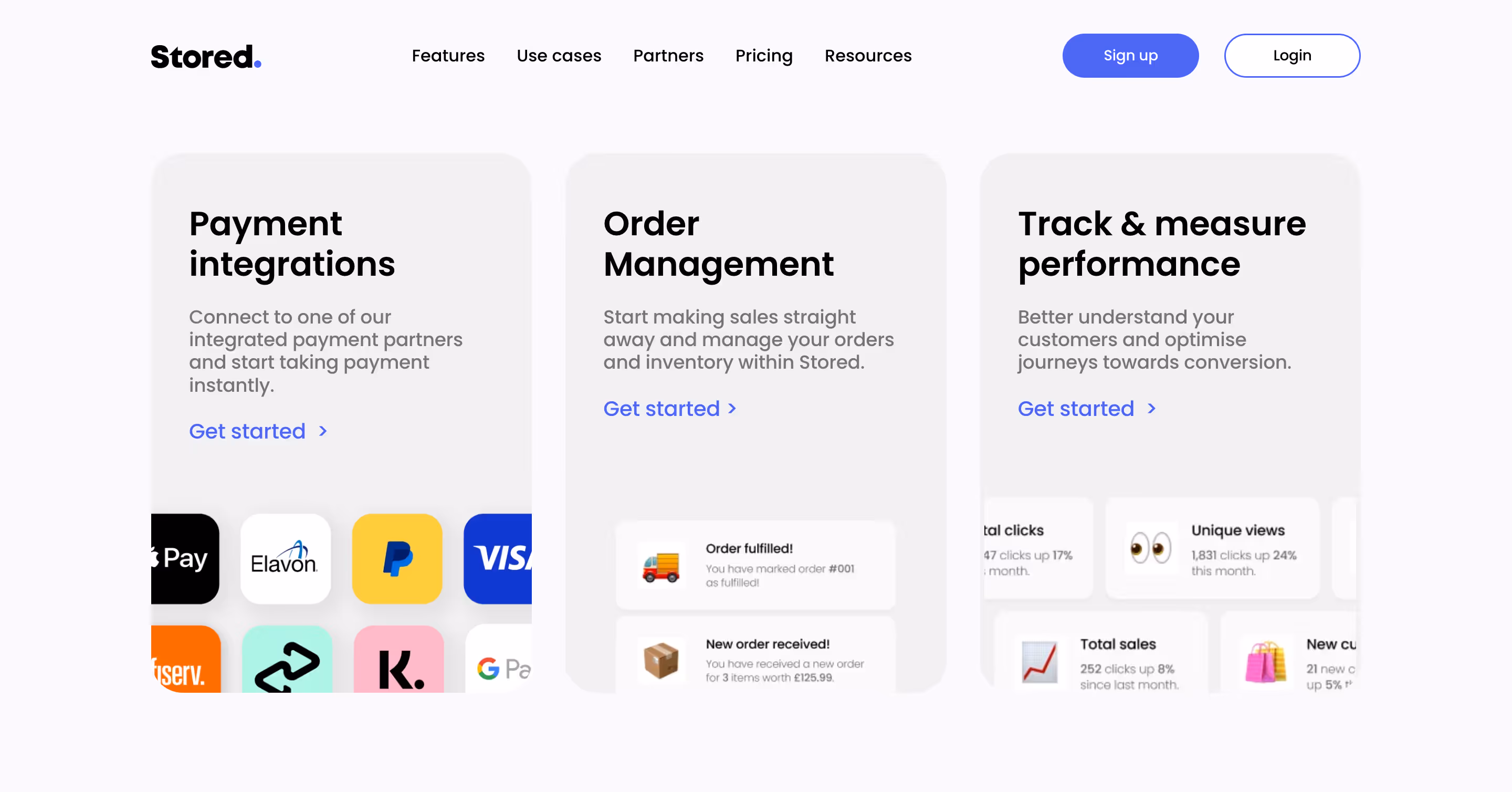 Join the Stored website. services are shown